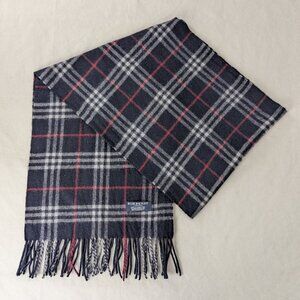 Authentic Pre-Owned Burberry Lambswool Scarf Blue – Unisex Check – Premium Wrap